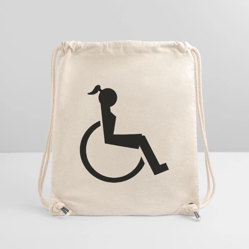 Logo der Dame oder des Mädchens im Rollstuhl. Bild* Stanley/Stella recycelter Gym Bag