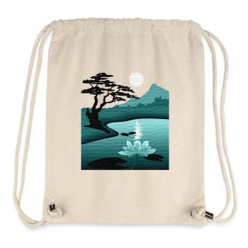 Mondlandschaft by Night with Structure - Stanley/Stella recycelter Gym Bag - Naturweiß - Vorne