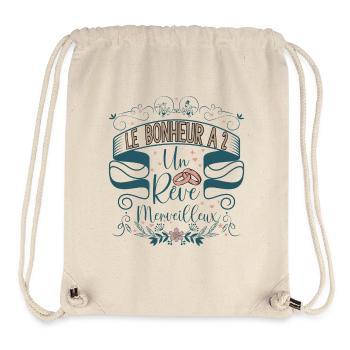 Le bonheur à 2 un rêve merveilleux Mariage Couple - Sac à cordon recyclé Stanley/Stella - blanc naturel - Devant