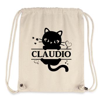 t-shirt Claudio cat t-shirt Katze gato - Stanley/Stella Recycled Gym Bag - natural - Front