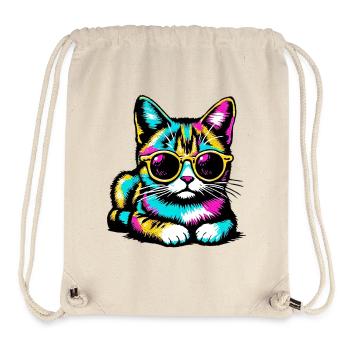 Cat with sunglasses - Stanley/Stella Recycled Gym Bag - natural - Front