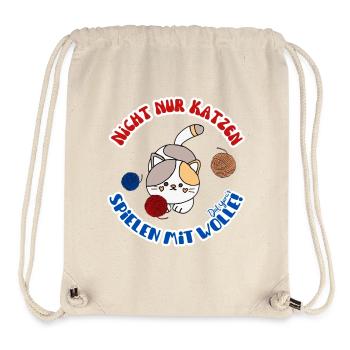 Wolle Katze Frauen lustiger Spruch - Stanley/Stella recycelter Gym Bag - Naturweiß - Vorne