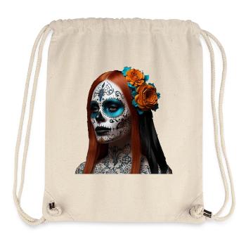 Sugar Skull Floral Dia de Muertos - Stanley/Stella Recycled Gym Bag - natural - Front