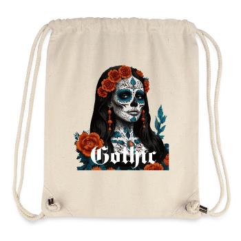 Sugar Skull Queen with Floral Halo - Stanley/Stella Recycled Gym Bag - natural - Front