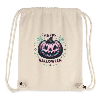 Pink Neon Halloween Pumpkin - Stanley/Stella Recycled Gym Bag - natural - Front