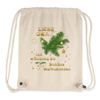  Liebe Oma, ich wünsche dir schöne Weihnachten - Stanley/Stella recycelter Gym Bag - Naturweiß - Vorne