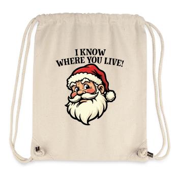Ich weiß, wo du wohnst – Weihnachtsmann - Stanley/Stella recycelter Gym Bag - Naturweiß - Vorne