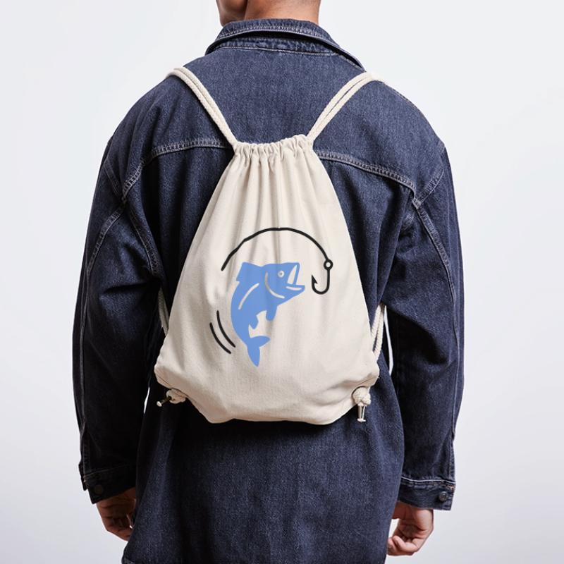 Fishing fish on hook logo Stanley/Stella Recycled Gym Bag