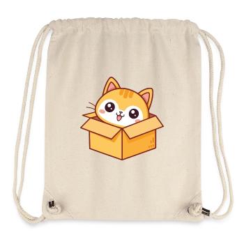Boxed kawaii kitten - Stanley/Stella Recycled Gym Bag - natural - Front