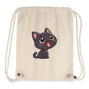 Black Cat in awe - Stanley/Stella Recycled Gym Bag - natural - Front