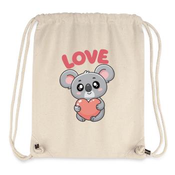Koalaherz liebt süße Illustration - Stanley/Stella recycelter Gym Bag - Naturweiß - Vorne