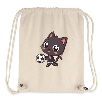 Sporty black cat with ball - Stanley/Stella Recycled Gym Bag - natural - Front