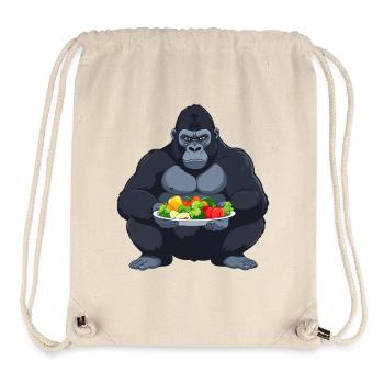 Gorilla mit Gemüseplatte lustiges Tier Motiv - Stanley/Stella recycelter Gym Bag - Naturweiß - Vorne