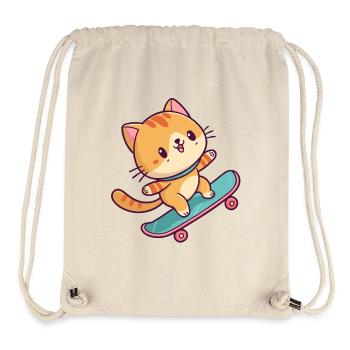 Colorful Skateboard Kitten - Stanley/Stella Recycled Gym Bag - natural - Front