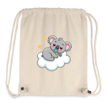 Bébé Koala rêveur sur nuage pastel - Sac à cordon recyclé Stanley/Stella - blanc naturel - Devant