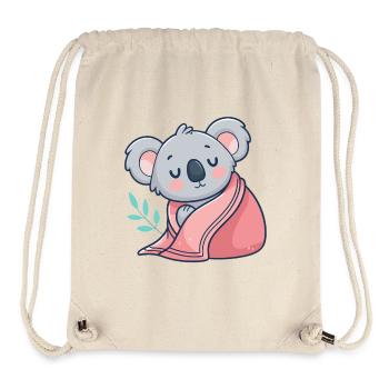 Koala with pink plaid - Stanley/Stella Recycled Gym Bag - natural - Front