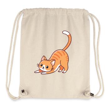 Orange kitten stretching - Stanley/Stella Recycled Gym Bag - natural - Front
