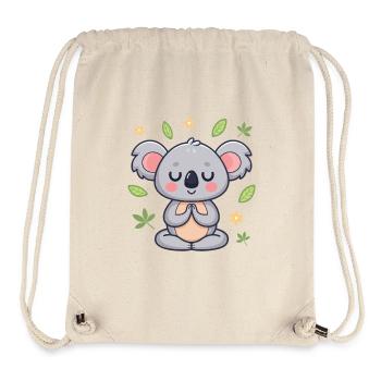 Zen-Koala-Blätter und -Blumen - Stanley/Stella recycelter Gym Bag - Naturweiß - Vorne