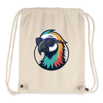 Farbenfroher Papagei mit Brille - Stanley/Stella recycelter Gym Bag - Naturweiß - Vorne