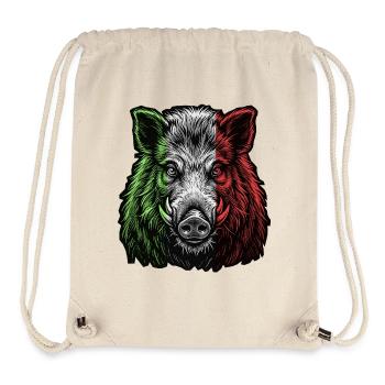 Wildschwein Italien Flagge Italienisch - Stanley/Stella recycelter Gym Bag - Naturweiß - Vorne
