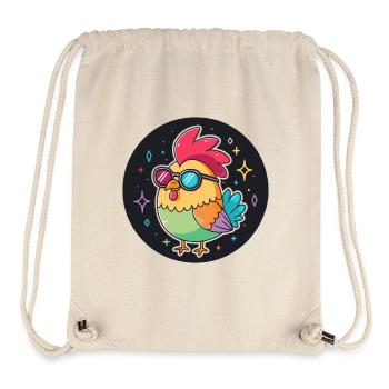 Poulet Retro Lunettes Neon - Sac à cordon recyclé Stanley/Stella - blanc naturel - Devant