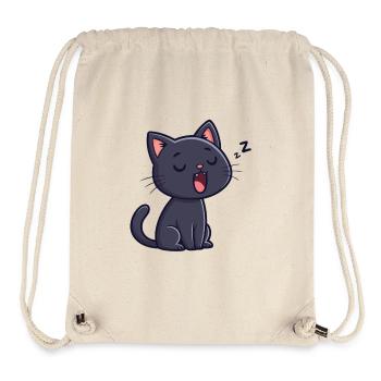 Cartoon Sleeping Black Cat - Stanley/Stella Recycled Gym Bag - natural - Front