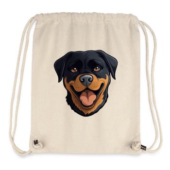 Rottweiler Hund - Stanley/Stella recycelter Gym Bag - Naturweiß - Vorne