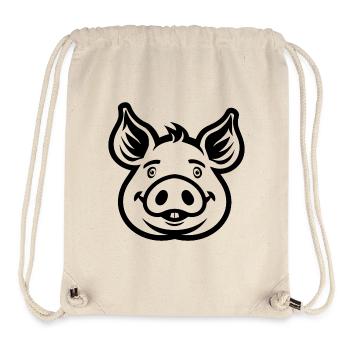 Schwein Schweinchen - Stanley/Stella recycelter Gym Bag - Naturweiß - Vorne