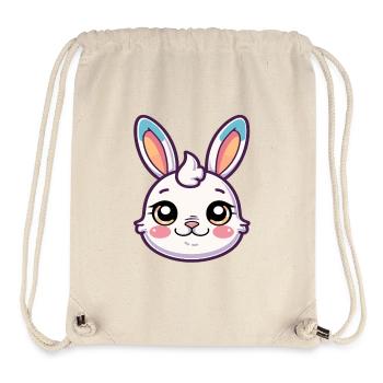Lapin Fête de Pâques Tête de lapin Joyeuses Pâques - Sac à cordon recyclé Stanley/Stella - blanc naturel - Devant