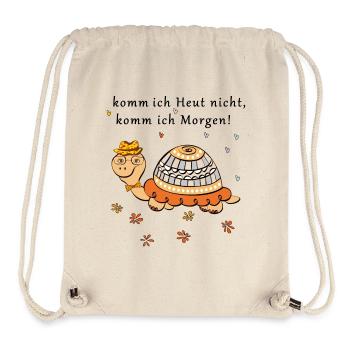 Schildkröte, komm ich Heut nicht, komm ich Morgen - Stanley/Stella recycelter Gym Bag - Naturweiß - Vorne