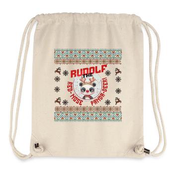 "Rudolf the Red-Nose Panda-Deer!" - Stanley/Stella recycelter Gym Bag - Naturweiß - Vorne