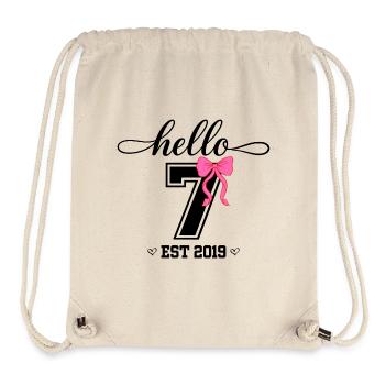 Hello 7 Est 2019 Girl Birthday Design - Stanley/Stella Recycled Gym Bag - natural - Front