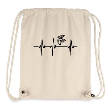 Herzschlag für zwei springende Delfine - Stanley/Stella recycelter Gym Bag - Naturweiß - Vorne