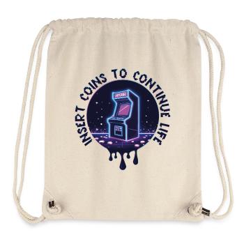 Coin To Continue Life Insert – Retro Arcade Neon - Stanley/Stella Recycled Gym Bag - natural - Front
