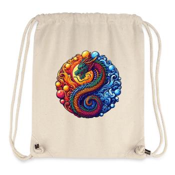 Vibrant Yin Yang Dragon - Sac à cordon recyclé Stanley/Stella - blanc naturel - Devant