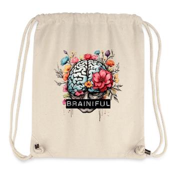 Blooming Mind - Floral Brain Art - Stanley/Stella Recycled Gym Bag - natural - Front