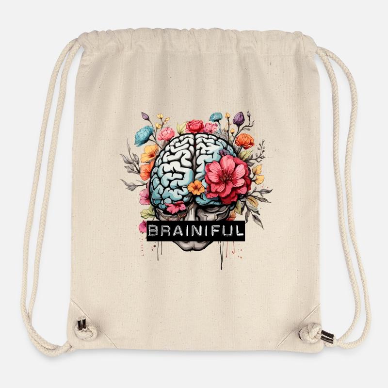 Blühender Geist - Florale Gehirnkunst - Stanley/Stella recycelter Gym Bag - Naturweiß