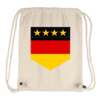 Deutschland Deutschlandfahne Hemdtasche 4 Sterne - Stanley/Stella recycelter Gym Bag - Naturweiß - Vorne