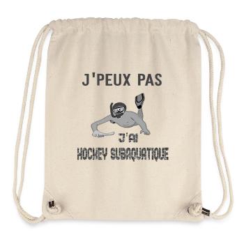 j'peux pas j'ai hockey subaquatique - Sac à cordon recyclé Stanley/Stella - blanc naturel - Devant
