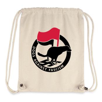 « Dogs Against Fascism » pour les propriétaires de chiens Antifa - Sac à cordon recyclé Stanley/Stella - blanc naturel - Devant