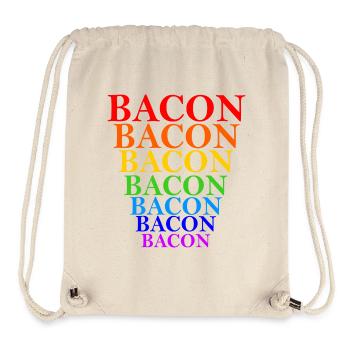 Regenbogen Bacon Stapel Design - Stanley/Stella recycelter Gym Bag - Naturweiß - Vorne