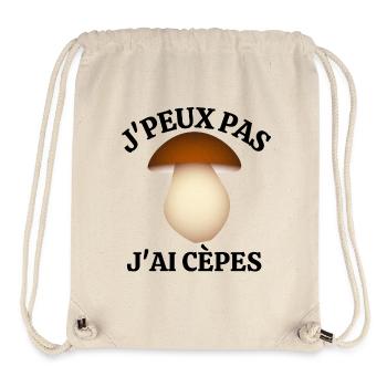 cèpes, champignon, ramasser des champignon - Sac à cordon recyclé Stanley/Stella - blanc naturel - Devant