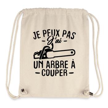 Je peux pas j'ai un arbre à couper - Sac à cordon recyclé Stanley/Stella - blanc naturel - Devant
