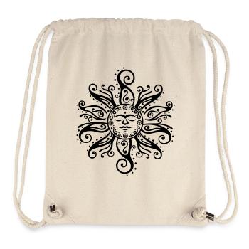 Soleil Tribal Mehndi Mandala - Sac à cordon recyclé Stanley/Stella - blanc naturel - Devant
