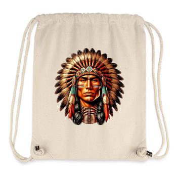 Amerikanischer Indianer Amerikanische Rote Haut - Stanley/Stella recycelter Gym Bag - Naturweiß - Vorne