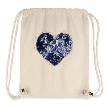 Love Europe: Hand-drawn Europe Map in a Heart - Stanley/Stella Recycled Gym Bag - natural - Front