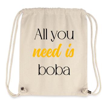Citation inspirante Typographie Design - Sac à cordon recyclé Stanley/Stella - blanc naturel - Devant