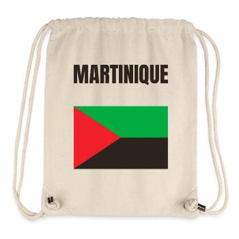 T-shirt drapeau Martinique Antilles - Sac à cordon recyclé Stanley/Stella - blanc naturel - Devant
