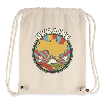 Ukraine Retro Sunrise Emblem - Stanley/Stella Recycled Gym Bag - natural - Front