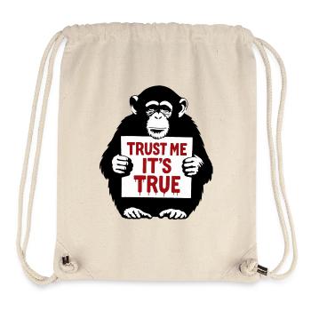 Monkey with Shield Trust Me It's True - Stanley/Stella Recycled Gym Bag - natural - Front